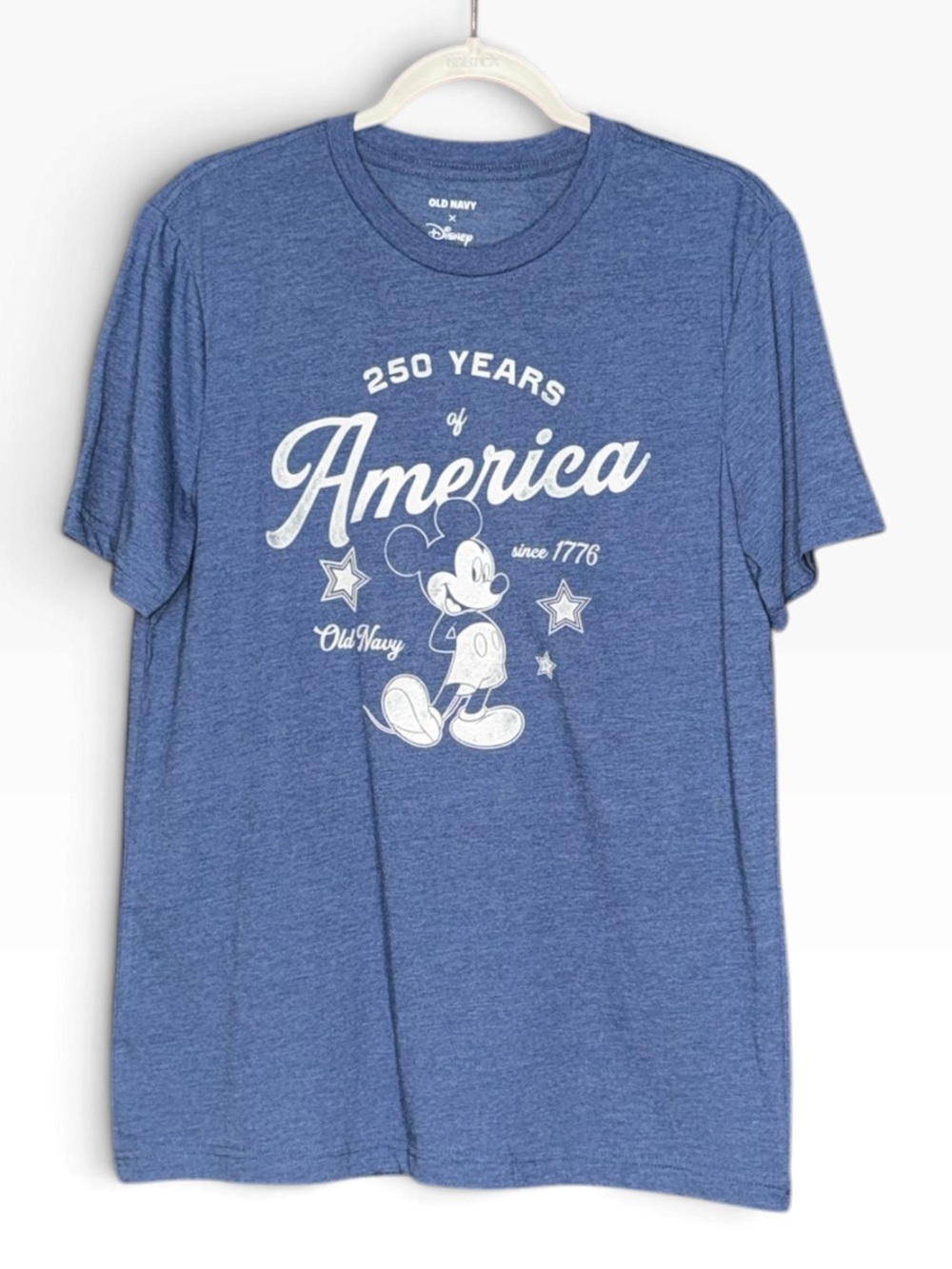 Old Navy x Disney Mickey Mouse Mens Medium 250 Years of America Blue Graphic Tee